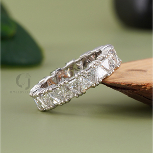 Anillo de Eternidad con Diamante en Forma de Pera de 3.48 CT, Corte Trillion, Color D, Cultivado en Laboratorio, de los Hermanos Rudakiya, Oro Blanco de 14K, Anillo de Bodas VS1 - Product Image 3