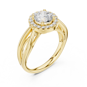 Anillo Halo Aries Jewel con Diamante Cultivado en Laboratorio de Corte Redondo de 1 Quilate, Anillo Solitario Clásico para Mujer con Certificado IGI - Product Image 2