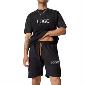 Conjunto de Camiseta y Pantalones Cortos de Algodón Negro para Hombre Jaffico International, Ropa Casual Transpirable de Verano con Estampado de Calaveras y Logotipo Streetwear - Product Image 4