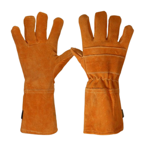 ถุงมือหนังวัวแท้คุณภาพสูง ทนทาน สำหรับงานเชื่อม งานดับเพลิง และปิ้งย่าง ป้องกันความร้อน ถุงมือนิรภัย - Product Image 5