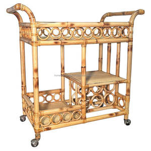 Chariot en rotin fait main durable chariot de stockage écologique décoratif en gros léger du Vietnam - Product Image 6