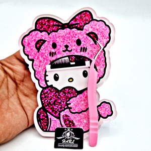 แผ่นต่อขนตาปลอมอะคริลิคแผ่นต่อขนตาปลอมรูปหมี Hello Kitty สีชมพูน่ารักอุปกรณ์ติดฉลากส่วนตัว - Product Image 5