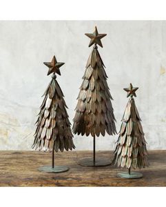 Modern Metal Christmas Tree Decor with Gold Finish <b>Star</b> Top Handcrafted Holiday Table Decoration home decor - Product Image 2