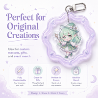 Pendentif Shaker en Acrylique Personnalisé en Forme de Cœur Ondulé Bleu Marine avec Thème Anime pour Anniversaire