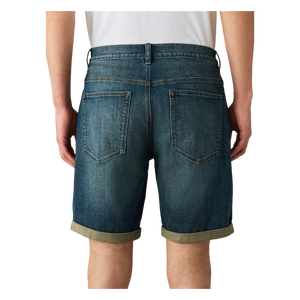Pantalones Cortos Bermuda de Mezclilla para Hombre, Lavado Claro, Cintura Media, Pierna Recta, Estilo Casual con Bordado, para Verano - Product Image 4