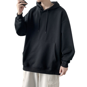 เสื้อฮู้ดผู้ชายผ้าฟลีซ โพลีเอสเตอร์/คอตตอน ทรงหลวม มีซับใน สีพื้น ไซส์ใหญ่ สำหรับฤดูหนาว - Product Image 2