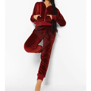 Top Selling Women's Velour Sets <b>Zip</b> <b>up</b> <b>Crop</b> Top Shorts Regular Fit 100% Cotton Solid Custom Logo Autumn Tracksuits OEM - Product Image 6