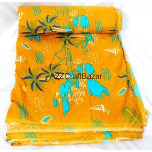 Tissu d'habillement 100% coton tissé, imprimé au bloc, écologique, respirant, séchage rapide, léger, style croisé, du Rajasthan pour femmes et jeunes filles - Product Image 3