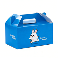 Caja para llevar pollo frito, de cartón blanco de calidad alimentaria, con logo personalizado, para comida rápida, con asa.