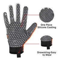 Guantes de Fútbol Americano Profesionales Personalizados Antideslizantes Super Prippy con Palma de PVC Adhesiva, Cosidos a Máquina para Niños/Adultos