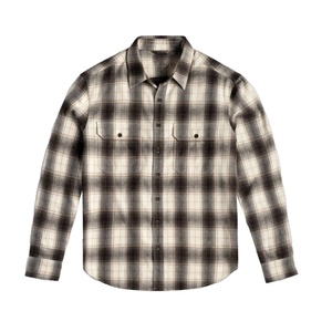 Chemise en flanelle à carreaux noirs et violets pour homme, manches longues, col boutonné, décontractée, 100% coton, vêtements d'automne - Product Image 5