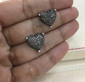 1.39 Cttw Brown Diamond Stud <b>Earrings</b> 925 Sterling Silver, Round Cut Natural Diamond Studs for Women, Push <b>Back</b> - Product Image 2