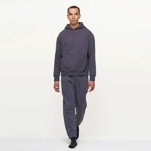 Ensemble deux pièces pour homme, sweat-shirt et pantalon légers en tissu délavé uni, tendance, décontracté, pour le sport et les activités de plein air - Product Image 1