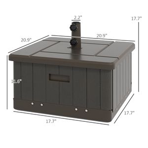 Marrone 3-in-1 per esterni 175 libbre. Fioriera con Ruote e Maniglie, Tavolino da Esterno con Foro per Giardino/Cortile - Product Image 3