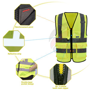 Gilet de travail durable, vêtements de sécurité pour les chantiers de construction, les usines et les applications de sécurité routière, gilet de travail respirant - Product Image 6