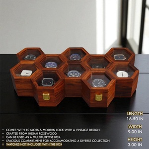 Wooden Watch Box for Men's Timepieces & Jewelry Storage Organizer with 6-Slot <b>Display</b> <b>Case</b> AHTE MANUEXPO UR-065 - Product Image 5