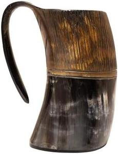 Jarra de Cuerno Grabada Personalizada con Revestimiento de Vidrio – Copa Vikinga para Cerveza y Vino, Regalo Artesanal Rústico - Product Image 3