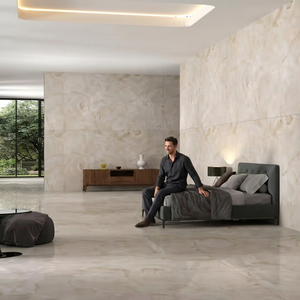 Pierre artificielle frittée Alfa Beige ivoire 1600*3200 marbre pur grande dalle pour repas en plein air Route-Carreaux muraux intérieurs en porcelaine - Product Image 1