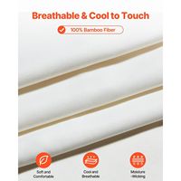 Ensemble de draps pour lit queen size, 4 pièces, literie 100% fibre de bambou avec taie d'oreiller à poche profonde de 16 pouces incluse