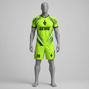 Uniforme de Fútbol para Hombre Adulto, Transpirable, de Poliéster, Número 28, Conjunto de Camiseta de Fútbol Sublimada Azul de Primera Calidad - Product Image 1