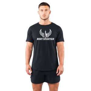 <b>Men's</b> Black <b>Scoop</b> <b>Neck</b> T Shirt Premium Cotton Curved Hem Athletic Fit Casual Lifestyle Fashion Sportswear Apparel Top - Product Image 1