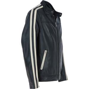 Veste universitaire en cuir véritable tanné végétal durable pour homme, manteau d'hiver matelassé écologique à col montant, logo personnalisé OEM - Product Image 5