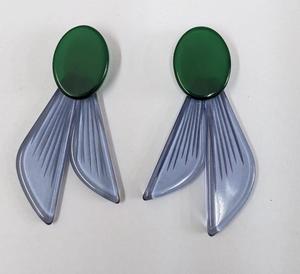 Pendientes Colgantes de Resina Verde Geométrica, Pendientes de Gotas Chapados en Oro para Mujer, Joyería de Moda - Product Image 3