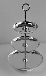Tiered <b>Cake</b> <b>Stand</b> Silver Dessert Holder Brass Serving Tray, Handmade Cupcake Trays - Product Image 5