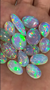Ópalo Etíope Natural, Corte Pera, Formas Mixtas, Juego de Colores Brillantes y Efecto Fuego, Gema Suelta para Joyería W.A.GEMS - Product Image 4