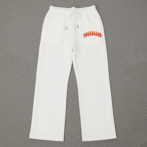 2026 high Quality and White Embroidered Wide Leg Sweatpants Women's Casual Fleece Full Length Drawstring Loose Fit Autumn Wear - Product Image 3
