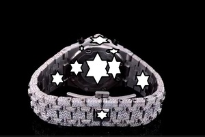 Luxury Men's Stainless Steel <b>Automatic</b> <b>Chronograph</b> Watch with Moissanite Bracelet Irregular Case Sapphire Crystal Dial - Product Image 5