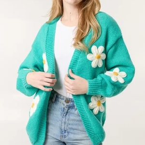 Nouveau cardigan uni à boutons, col en V, pull ample, veste extérieure et cardigan - Product Image 6