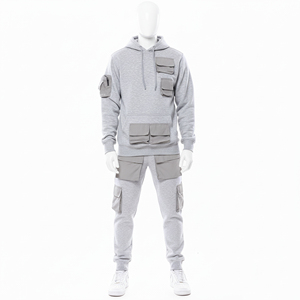 Survêtements de sport à capuche pour hommes, collection automne, abordables - Haute qualité, écologiques, grande taille, décontractés, unis, respirants, séchage rapide - Product Image 2