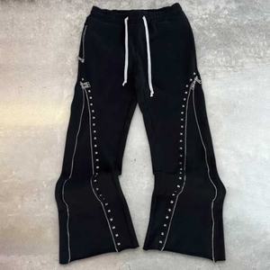 Custom Y2K tachonado con cremallera Sudadera con capucha y Jogger Set | Unisex Streetwear Chándal de dos piezas - Product Image 2