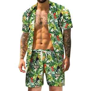 Ensemble léger pour homme GENERSA SPORTS : T-shirt à manches courtes en velours côtelé noir uni à col ras du cou et short à taille élastique - Product Image 2