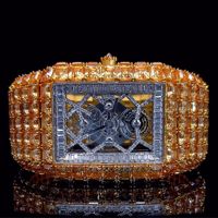Reloj de Alta Calidad con Diamantes de Imitación DEF, Estilo Hip Hop, Movimiento de Cuarzo Cuadrado, Edición Limitada