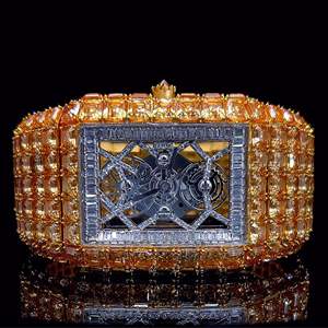 Montre de haute qualité en moissanite DEF de laboratoire, style hip-hop, avec diamants incolores et mécanisme automatique ou manuel - Product Image 1