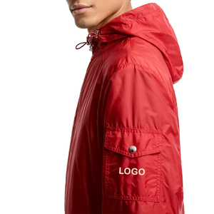 Veste de pluie coupe-vent unisexe personnalisable, légère, respirante, de qualité supérieure, imperméable, réversible et écologique avec capuche - Product Image 3