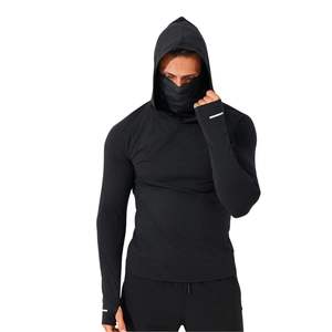 เสื้อเจอร์ซีย์ตกปลาแบบมีฮู้ดกันน้ำ พิมพ์ลายโลโก้ตามสั่ง OEM/ODM พร้อมหน้ากากปิดจมูกแบบมีรูสอดนิ้วโป้ง ผลิตจากผ้าสแปนเด็กซ์/โพลีเอสเตอร์ ป้องกันรังสียูวี - Product Image 2