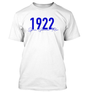 Camiseta Conmemorativa Sigma Gamma Rho para Mujer, Desde 1922, con Estampado de Letras Griegas Personalizadas, Cuello Redondo, Estilo Casual, Moda Herencia - Product Image 1