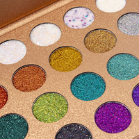 Palette de fards à paupières Private Label 24 couleurs, paillettes dorées métalliques, haute pigmentation, sans cruauté, minérale, teint clair