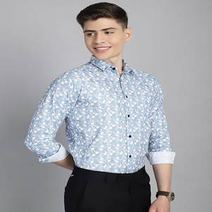 Camisa ajustada con estampado clásico para hombre, informal de manga larga para Polo con tela de franela, ajuste juvenil, venta al por mayor, minorista de moda especial - Product Image 1