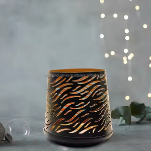 Decoración del hogar Navidad metal vela linternas láser Cutwork pueblo antílope diseño Metal votivo candelabros - Product Image 4