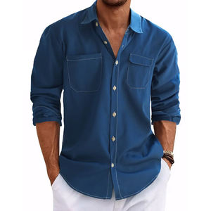 เสื้อเชิ้ตผู้ชายพรีเมียมทรงเข้ารูป ผ้าฝ้ายทวิล 100% ระบายอากาศได้ดี ชุดยูนิฟอร์มบริษัท ขายส่งจากโรงงานโดยตรง - Product Image 3