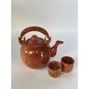 Taza de Té de Madera de Coco Vietnamita con Asa, la Más Vendida, Vajilla Ecológica Totalmente Natural, Recipiente para Beber de Madera Pulida - Product Image 4
