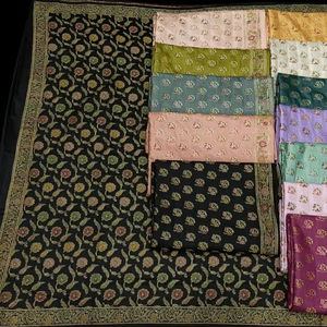 Traje de seda pura Banarasi de 3 piezas con estampado jaal - Product Image 1