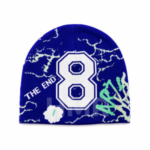 HMR Sisterhood Brotherhood Bonnet en tricot uni à bord droit unisexe pour l'hiver, les loisirs en plein air et la chaleur, bonnet bleu - Product Image 1