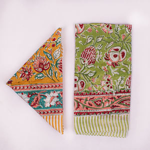 Foulard carré multifonctionnel en popeline de coton imprimé au bloc, écologique, fait main, ethnique, tendance, idéal pour les voyages et les cadeaux - Product Image 5