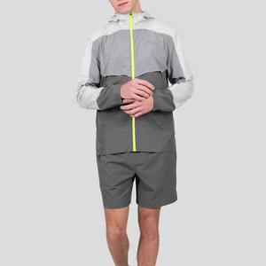 <b>Lightweight</b> <b>Men</b> Windbreaker Hooded <b>Short</b> Set With Zip Jacket And Matching <b>Shorts</b> For Gym New Style Plain Windbreaker <b>Short</b> Set - Product Image 5