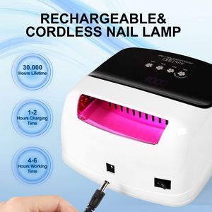Lampe à ongles UV LED sans fil professionnelle 66 LED, machine à ongles en gel avec base amovible, 4 réglages de minuterie, outil professionnel rechargeable - Product Image 5